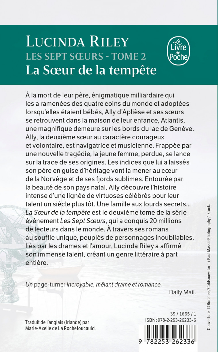 La Soeur de la tempête (Les sept Soeurs, Tome 2) - Riley Lucinda - LGF