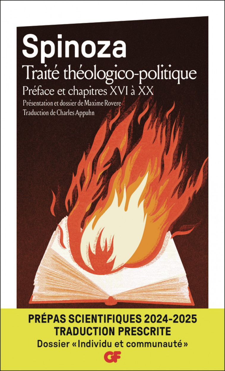 Traité théologico-politique - Prépas scientifiques 2025 - Collectif , Spinoza , Appuhn Charles - FLAMMARION