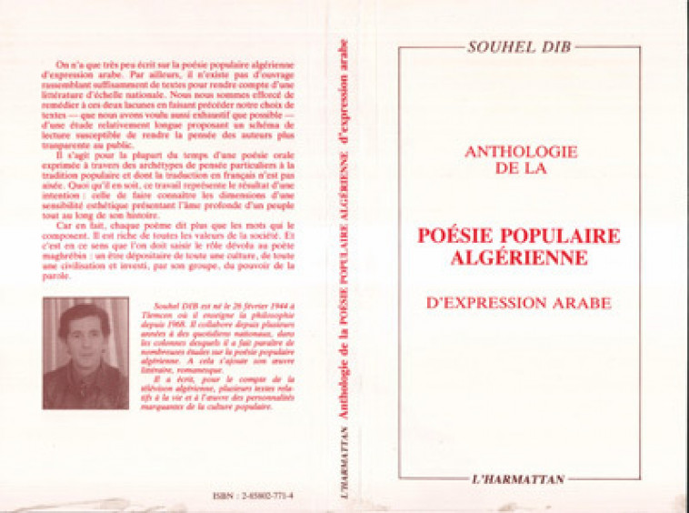 Anthologie de la poésie populaire algérienne d'expression arabe - Dib Souhel - L'HARMATTAN