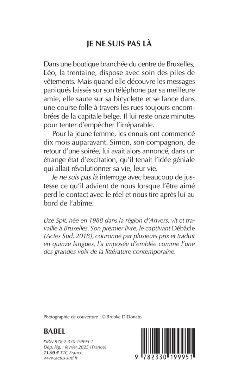 Je ne suis pas là - Lize Spit, Emmanuelle Tardif, Lize Spit, Emmanuelle Tardif - ACTES SUD